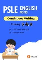 Cover of Zespa Learning's free PSLE English Continuous Writing notes for Primary 5 and 6 students