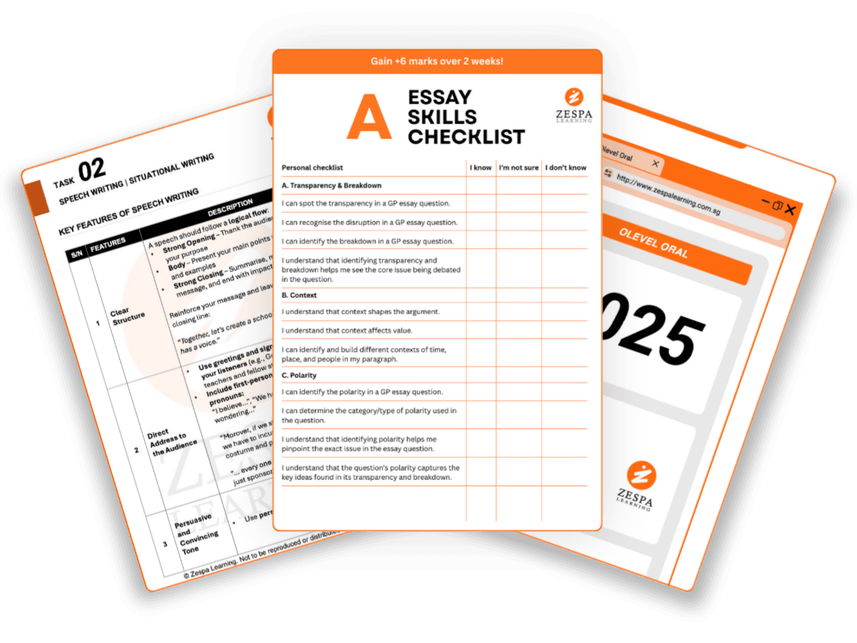 MOE-aligned notes and practice worksheets used at Zespa Learning