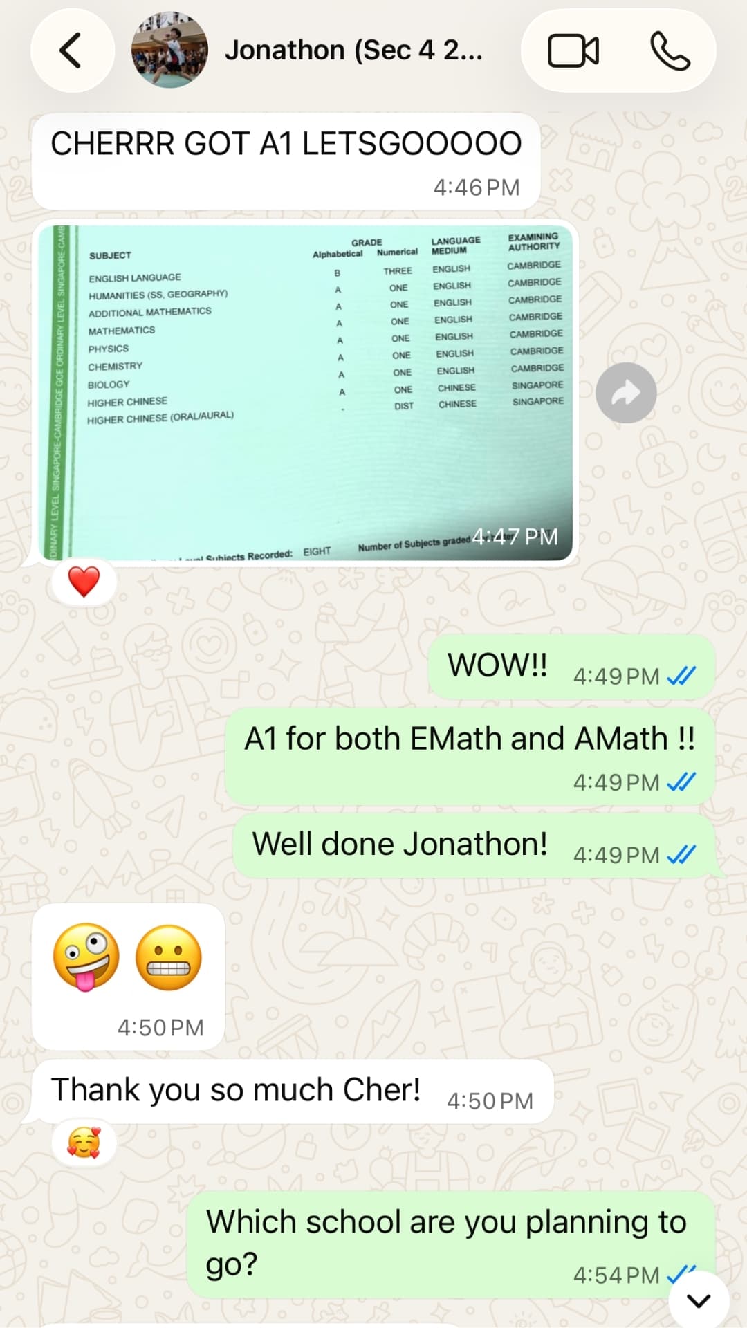 Zespa Learning Secondary Math student result 11