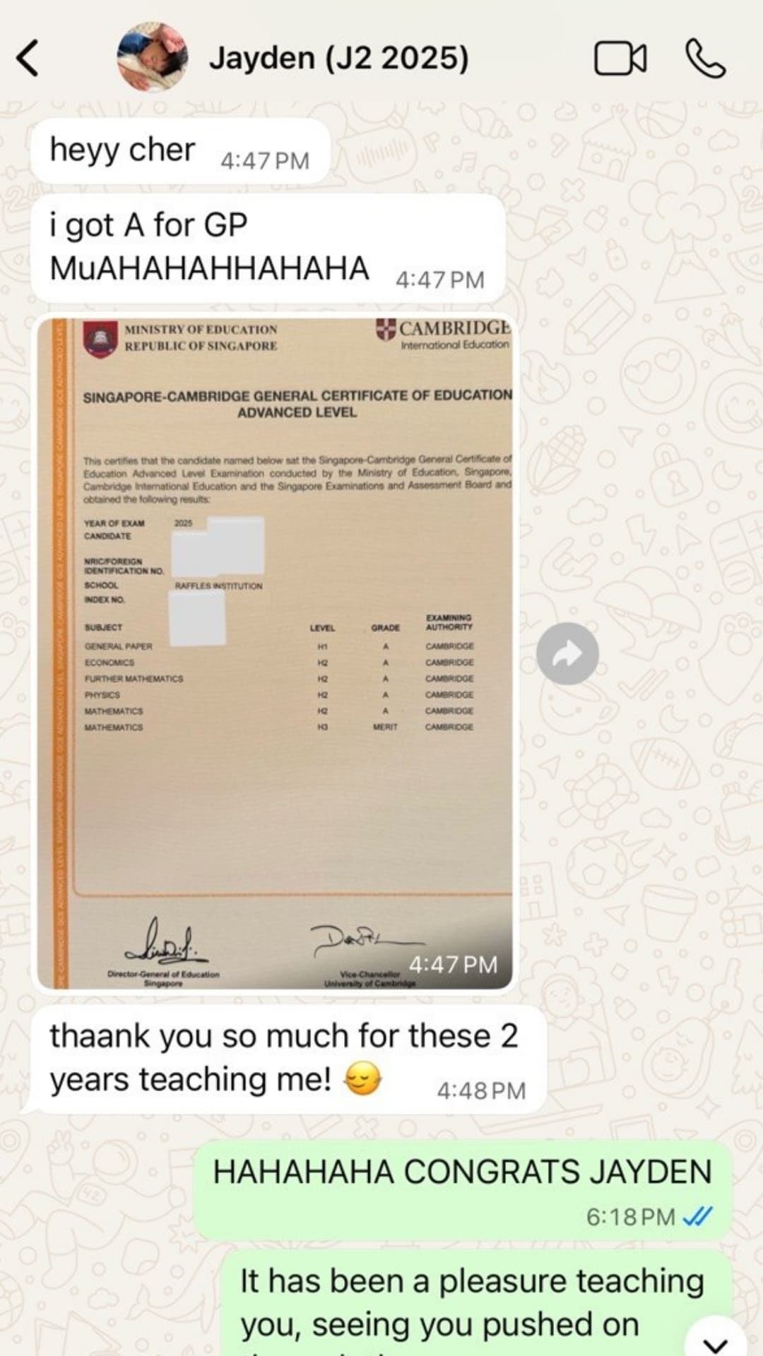 Zespa Learning student result proof 4