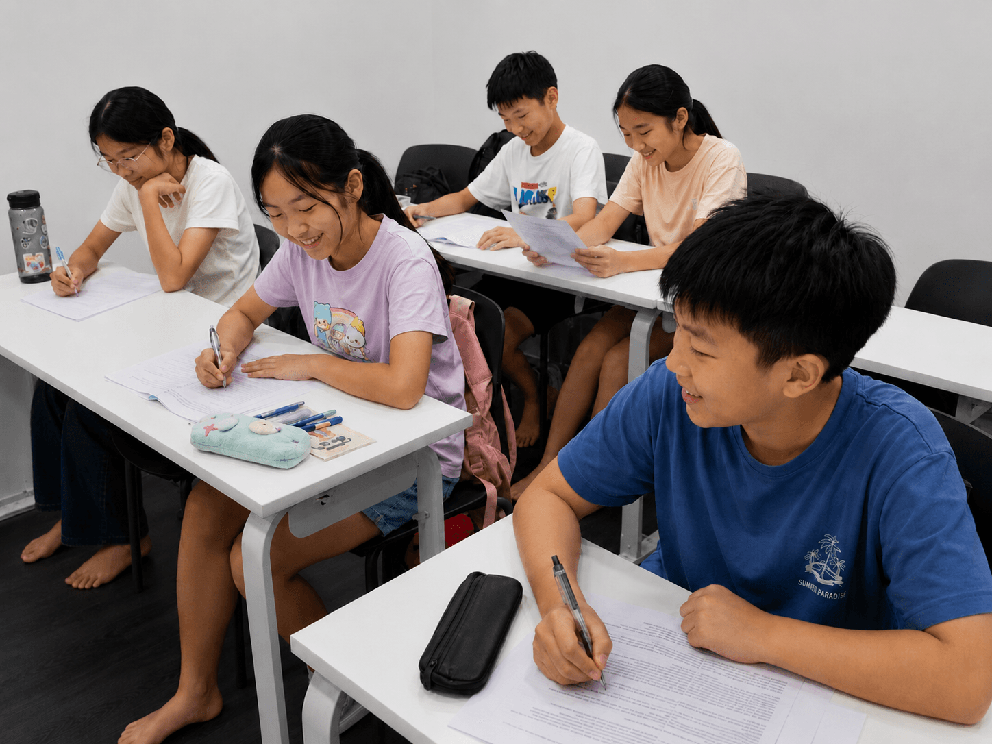 Student learning PSLE Oral techniques at Zespa