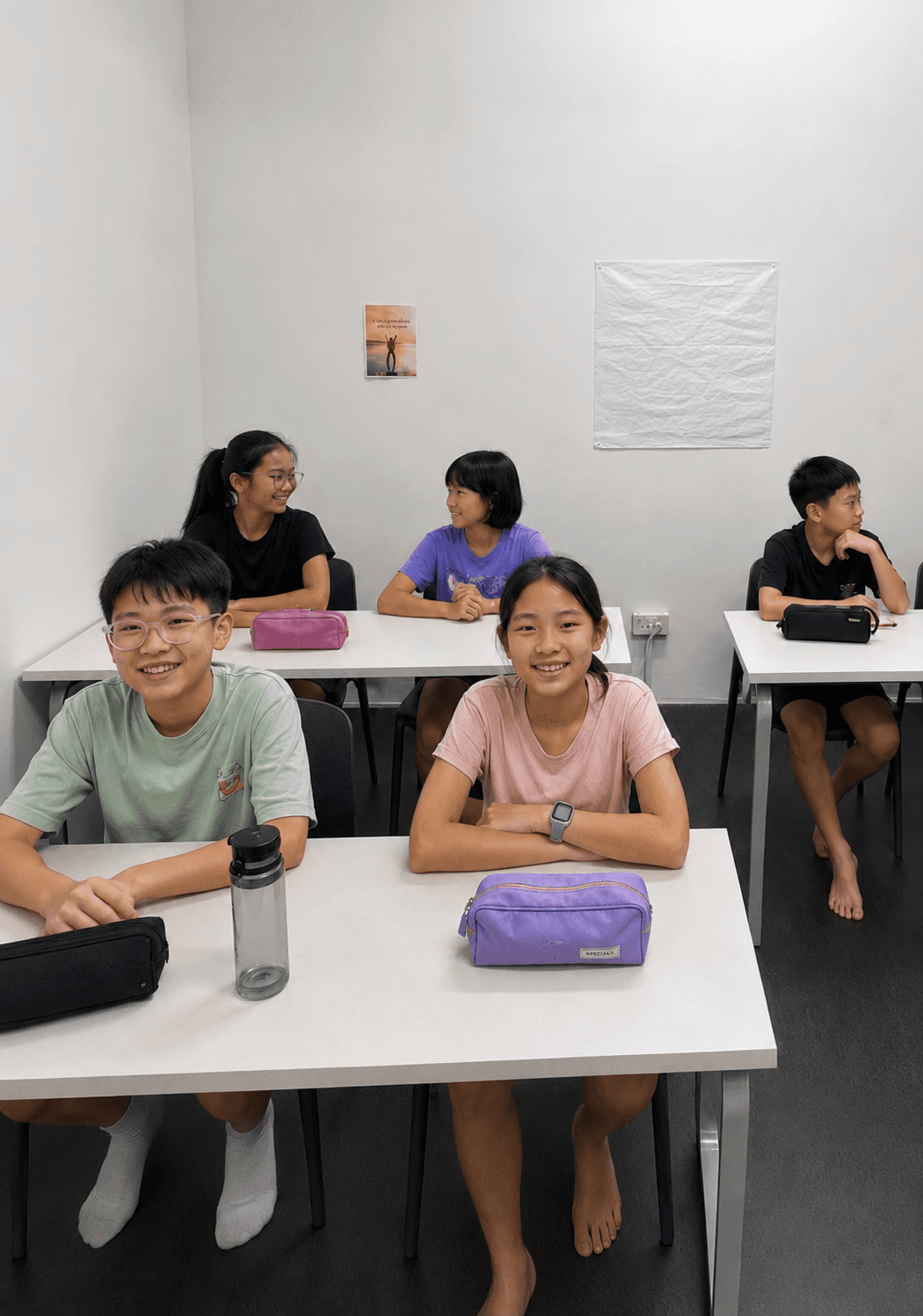 PSLE students in a small-group oral class at Zespa Learning