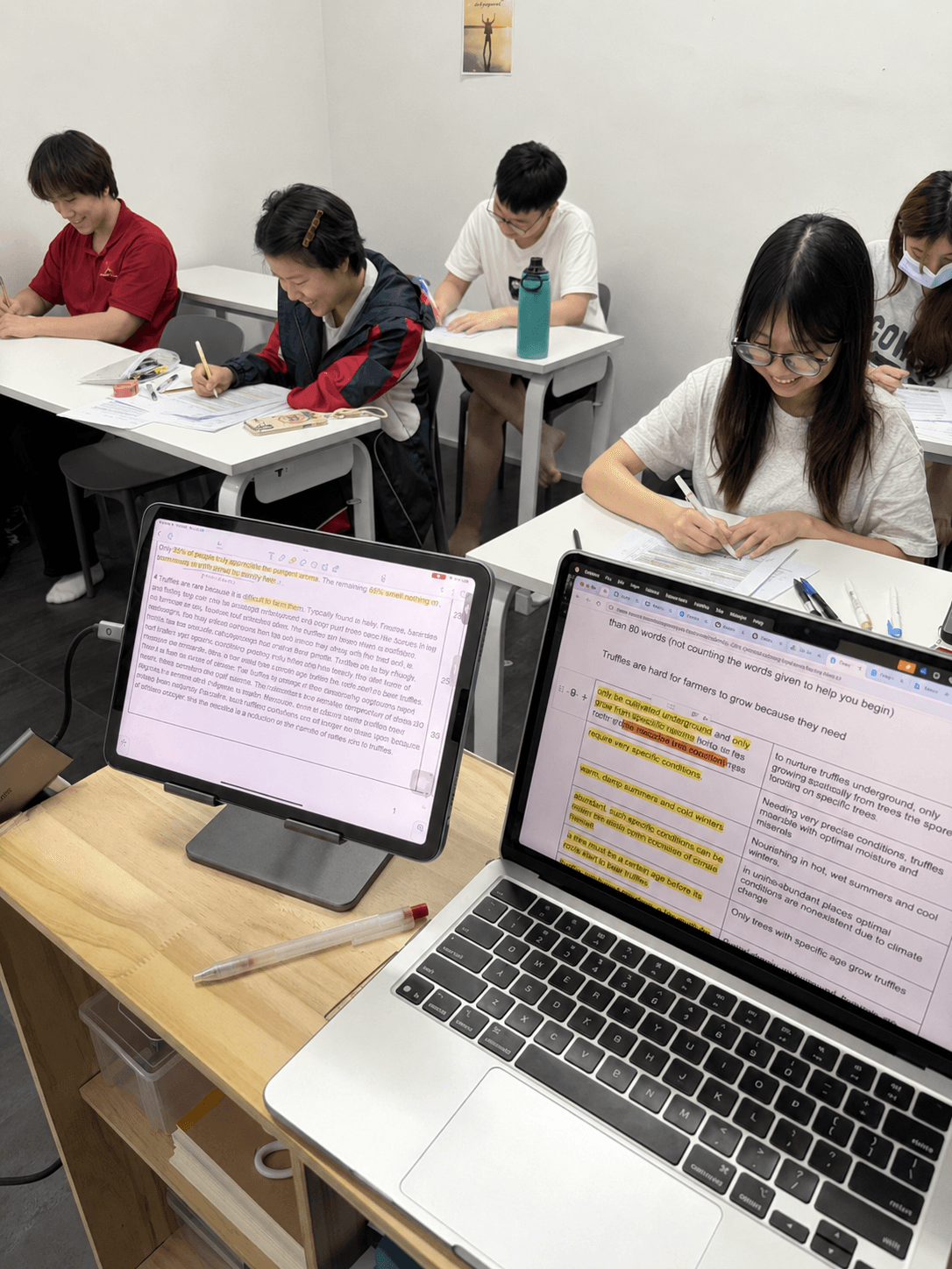 Upper secondary students in a small-group O-Level tuition class at Zespa Learning
